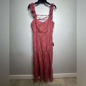 Lulu's Pink Maxi Dress with Ruffle Straps